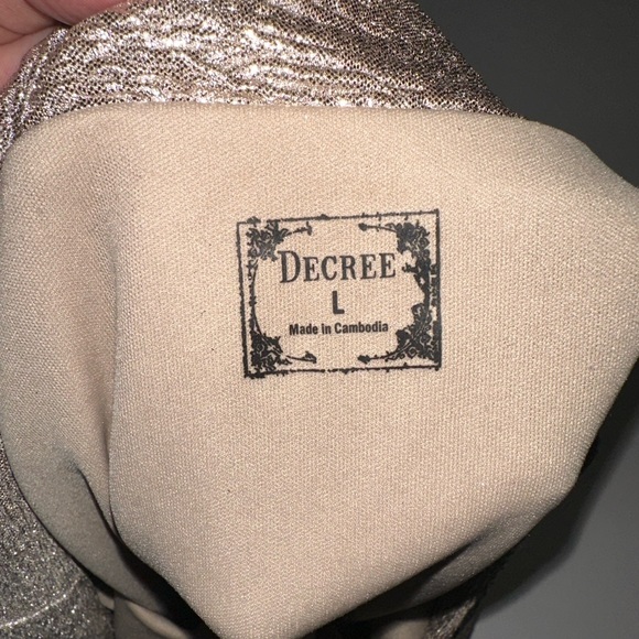 Decree mini bodycon golden metallic slip on skirt - Picture 2 of 4